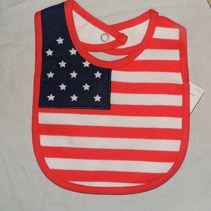 Baby First 4th of July Patriotic American Flag Day Bib USA Military NEW